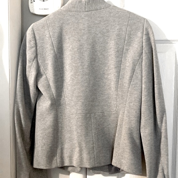 Loft gray collarless wool-like blazer - Picture 4 of 6